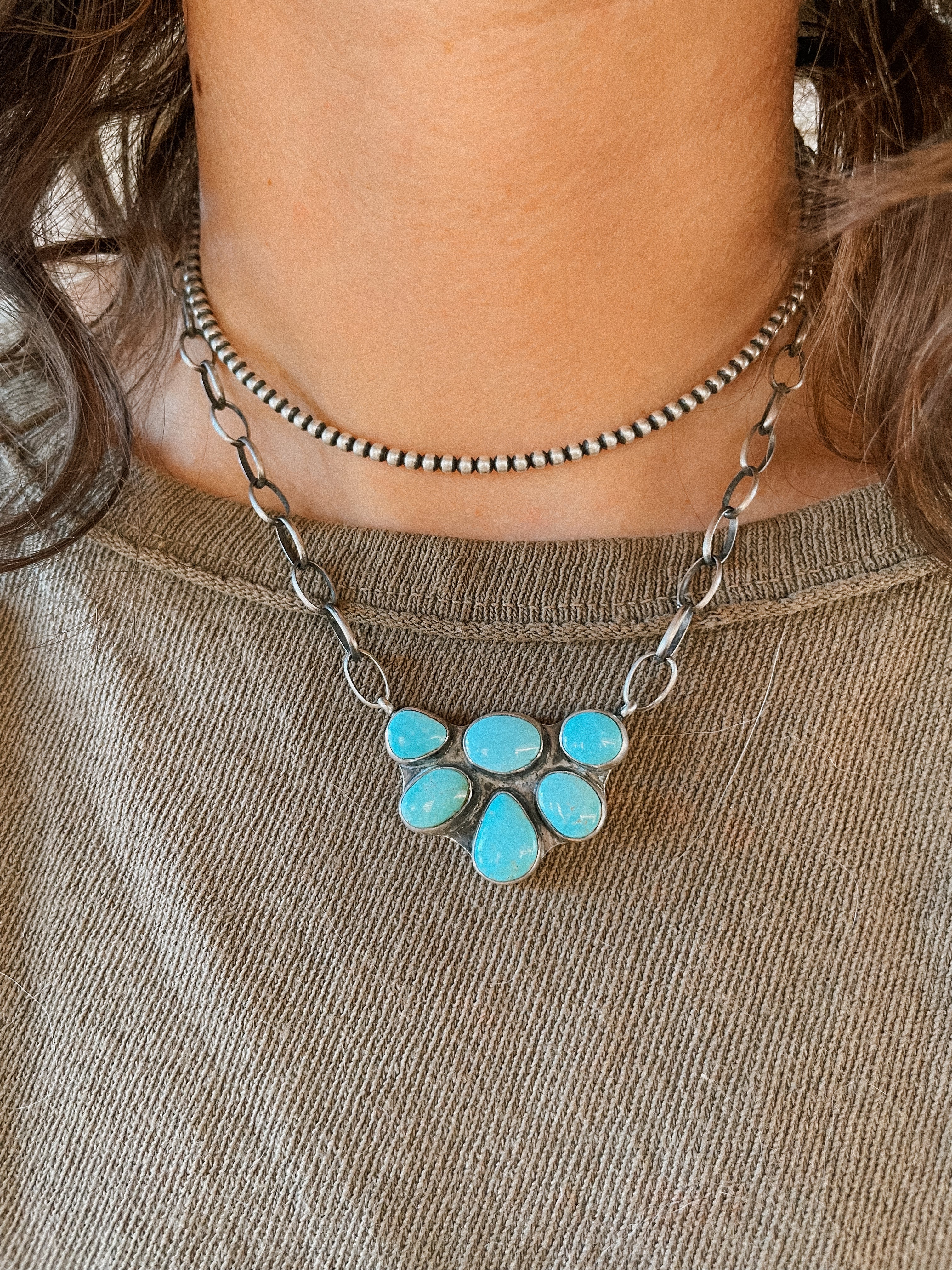 Royston Half Cluster Necklace (17”)