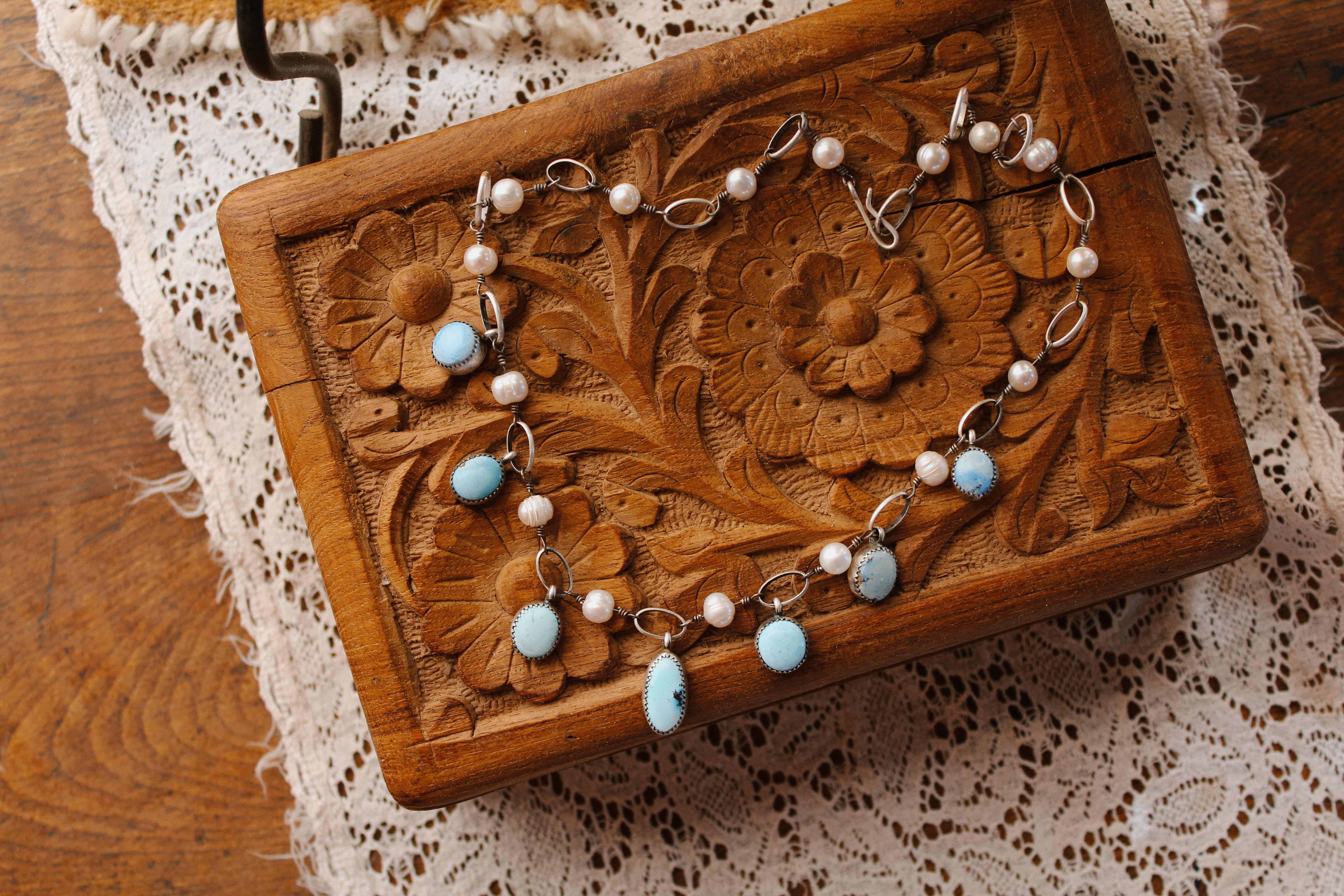 Golden Hills Pearl Charm Necklaces (16”)