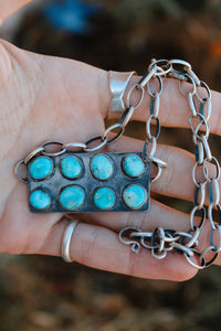 Circle Stone Bar Necklace (16”)