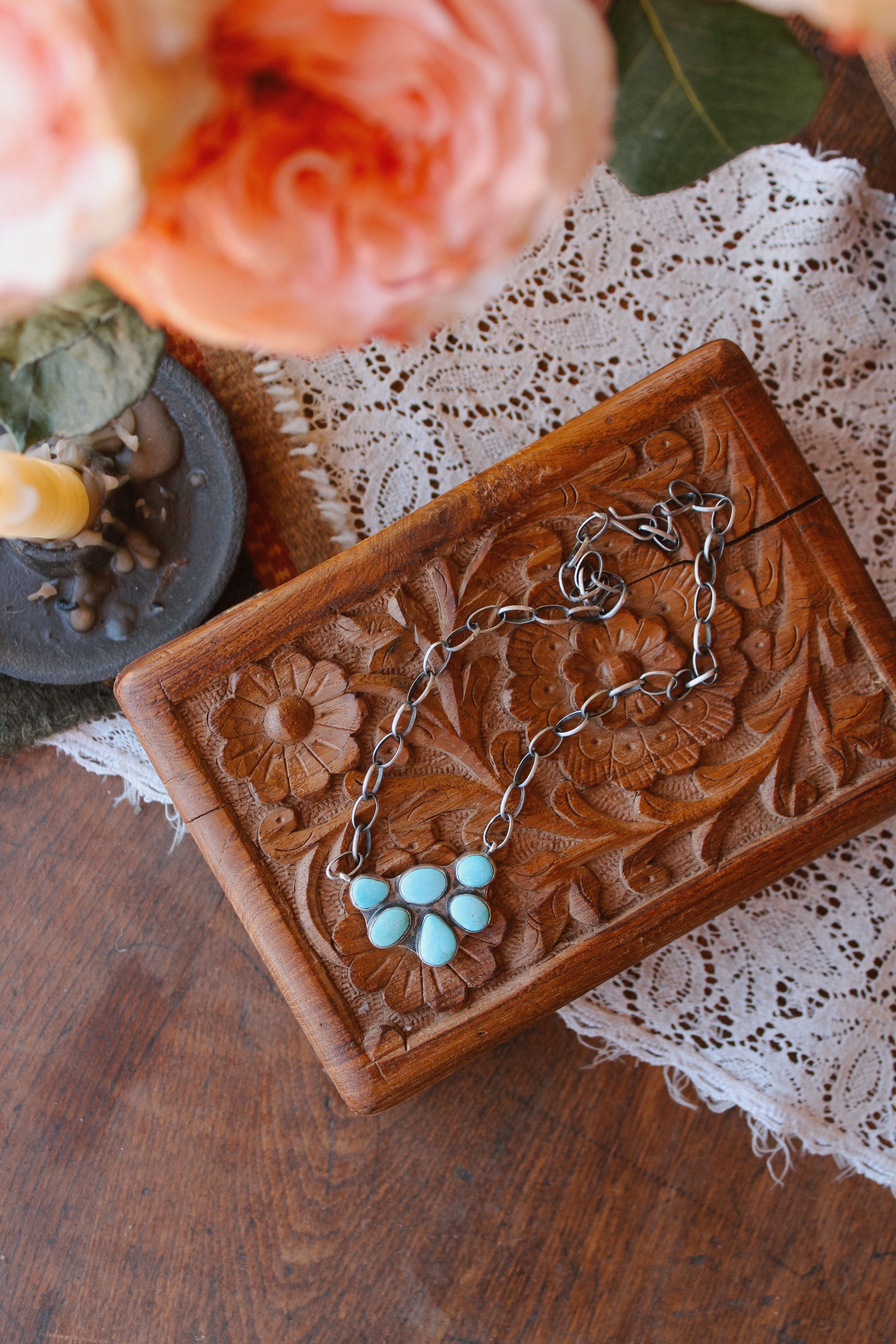 Royston Half Cluster Necklace (17”)
