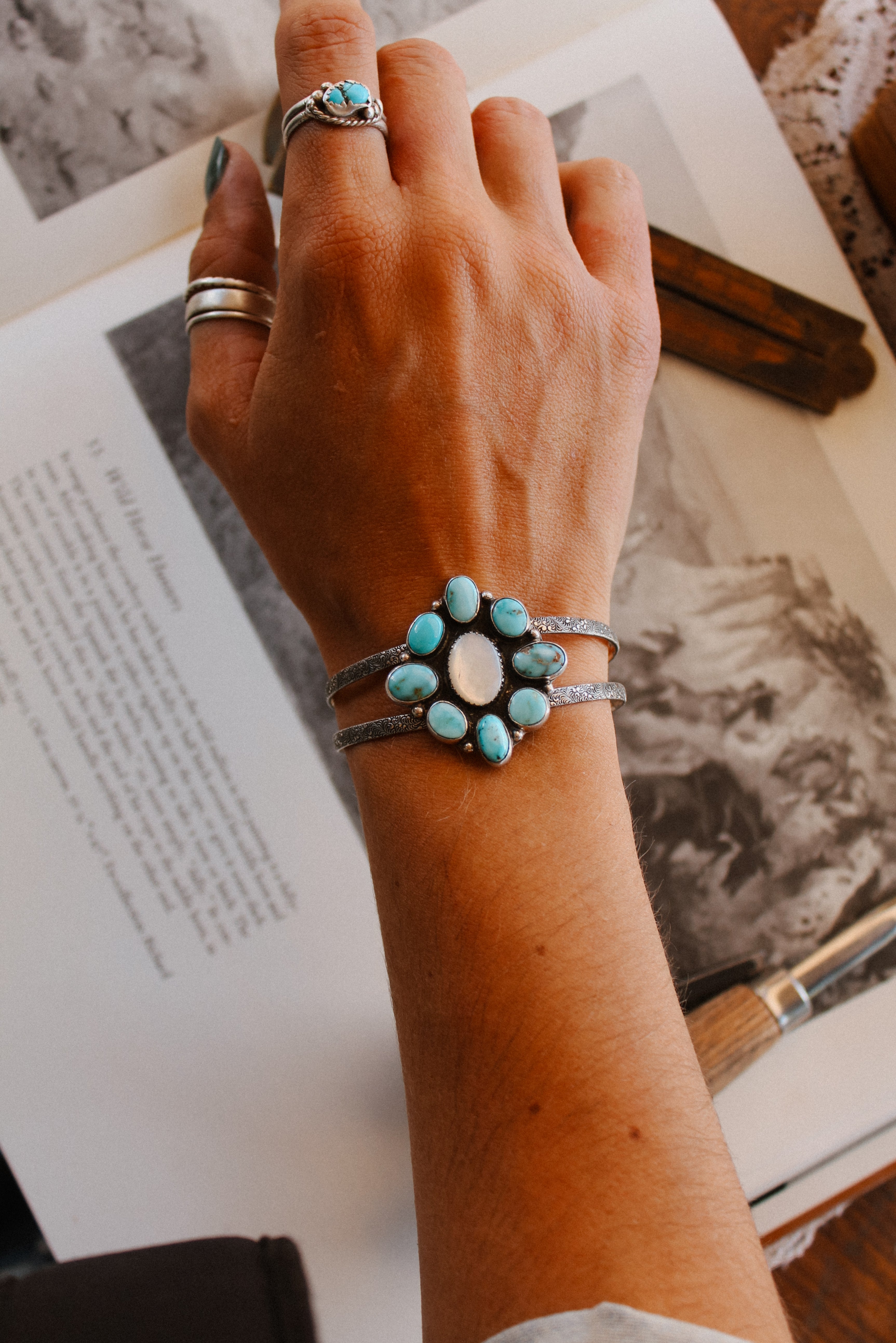 Pearl + Dry Creek Cluster Cuff