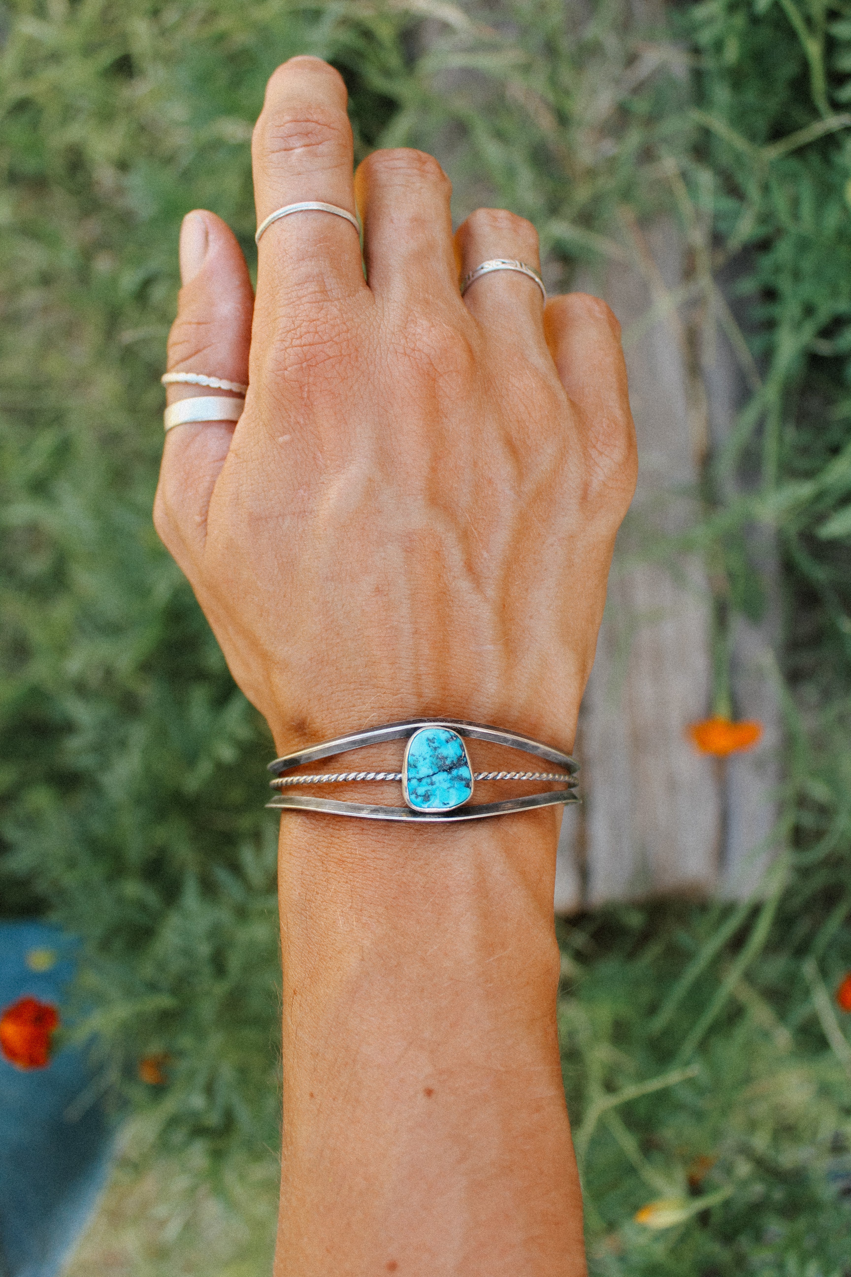 Sleeping Beauty Single Stone Cuff .2