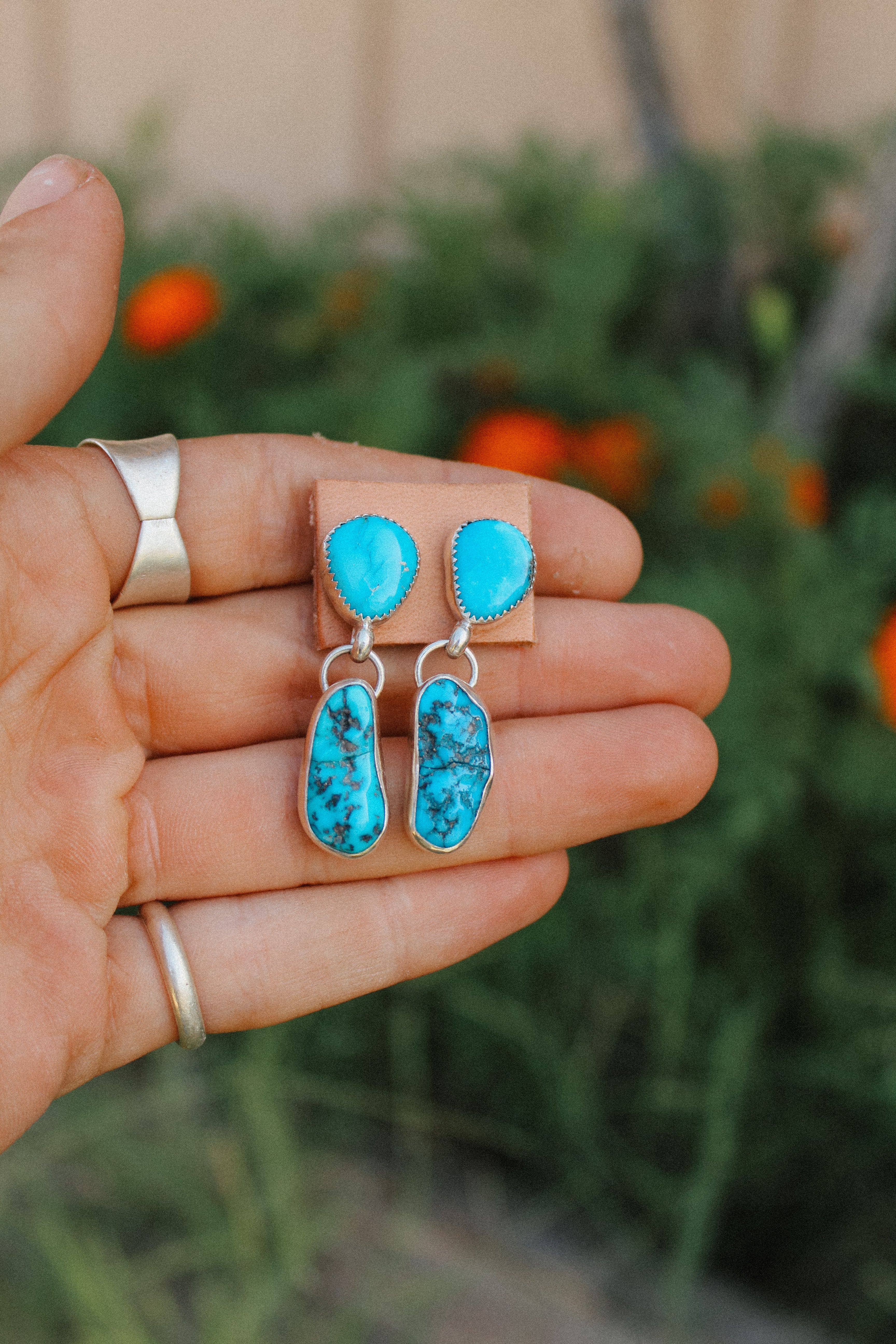 Sleeping Beauty Two Stone Studs