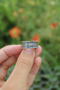 Texture Wide Band Ring (Size 7.5)